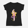 Moon Star-womens v-neck tee-LSSB