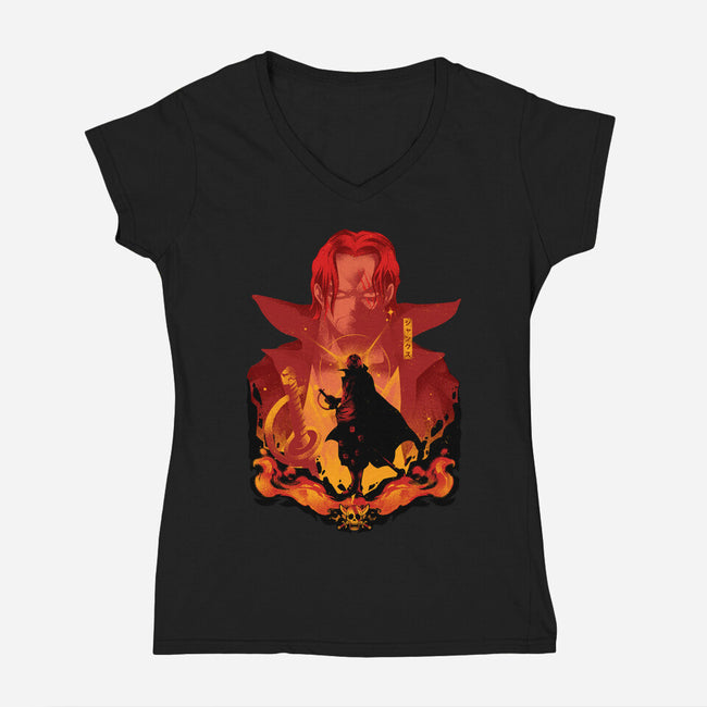 Red-Haired Shank-womens v-neck tee-hypertwenty