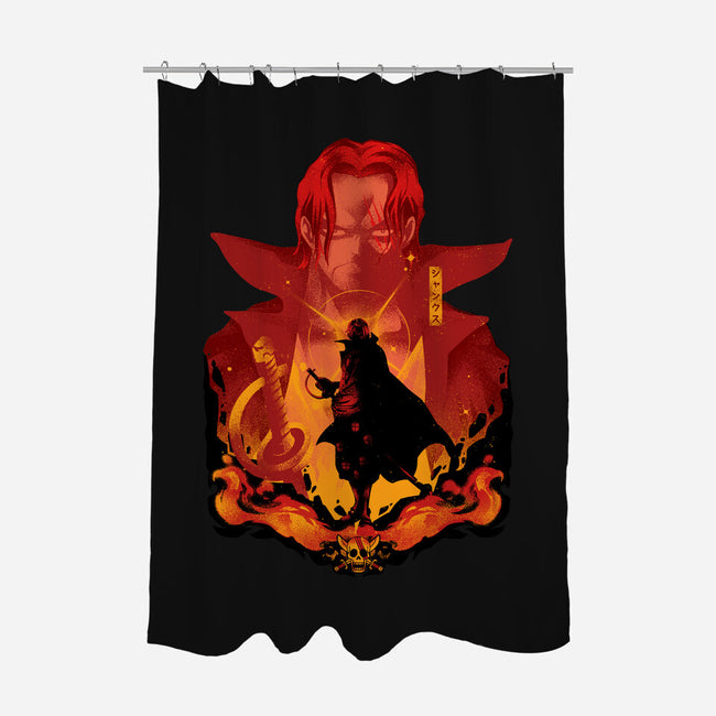 Red-Haired Shank-none polyester shower curtain-hypertwenty