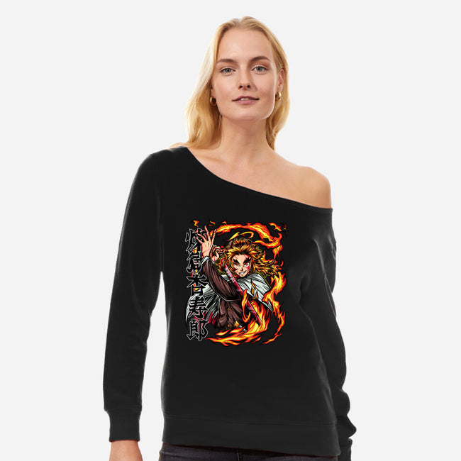 Master Swordsman-womens off shoulder sweatshirt-Duardoart