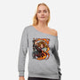 Master Swordsman-womens off shoulder sweatshirt-Duardoart