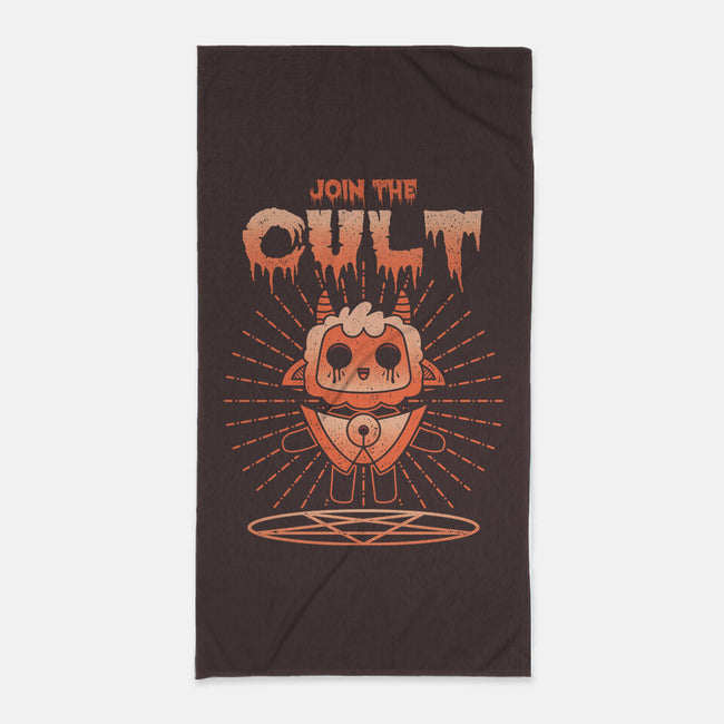 Join The Cult-none beach towel-Logozaste