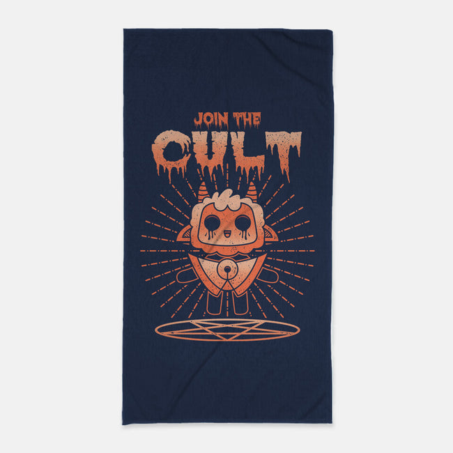 Join The Cult-none beach towel-Logozaste