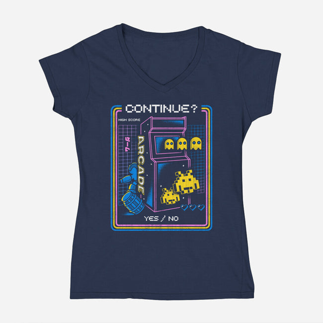 Retro Arcade Gaming-womens v-neck tee-Logozaste