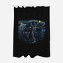 Starry Cop-none polyester shower curtain-zascanauta