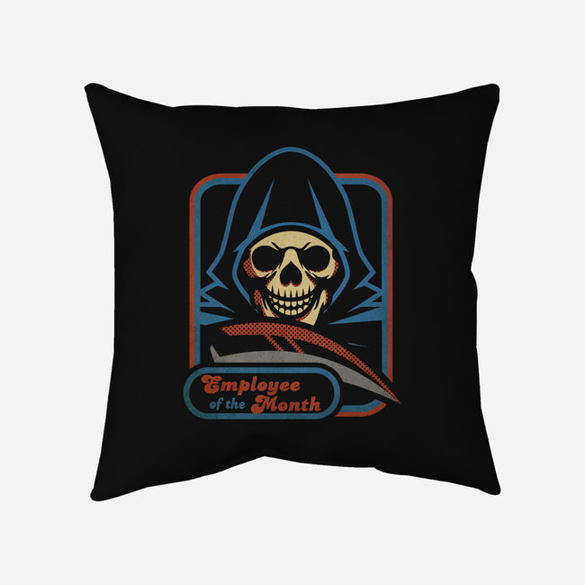 Grim Employee Of The Month-none removable cover w insert throw pillow-jrberger