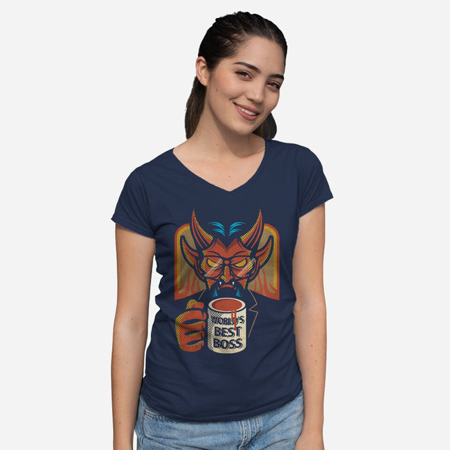 Best Boss-womens v-neck tee-jrberger