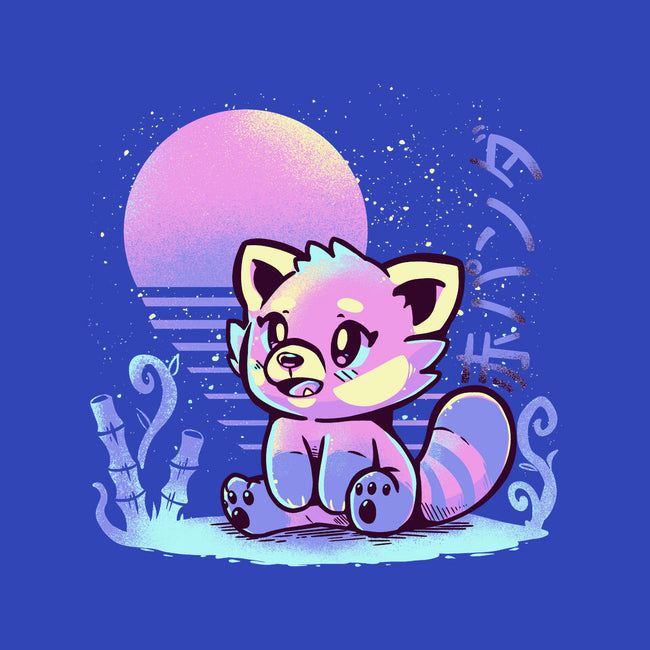 Retrowave Red Panda-none polyester shower curtain-TechraNova