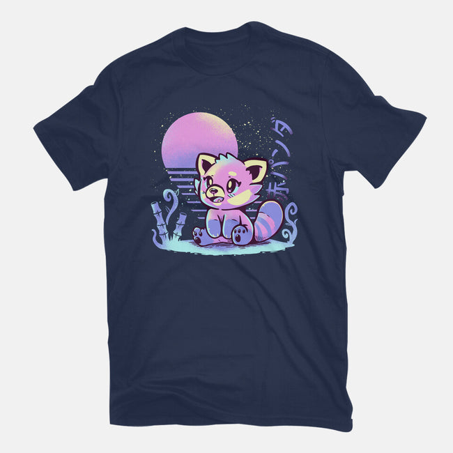 Retrowave Red Panda-womens fitted tee-TechraNova