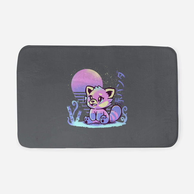 Retrowave Red Panda-none memory foam bath mat-TechraNova