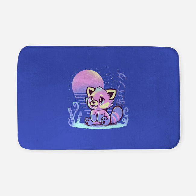 Retrowave Red Panda-none memory foam bath mat-TechraNova