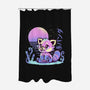 Retrowave Red Panda-none polyester shower curtain-TechraNova