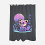 Retrowave Red Panda-none polyester shower curtain-TechraNova