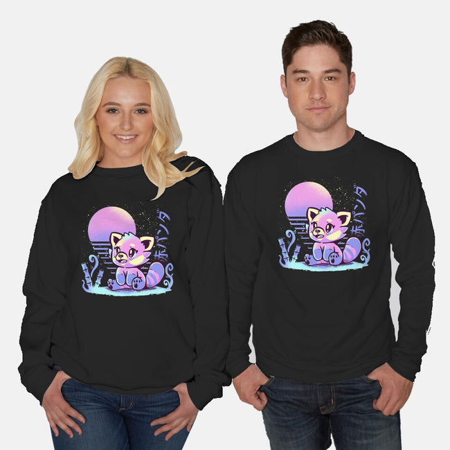 Retrowave Red Panda-unisex crew neck sweatshirt-TechraNova