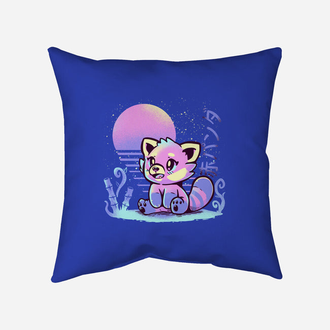 Retrowave Red Panda-none removable cover w insert throw pillow-TechraNova