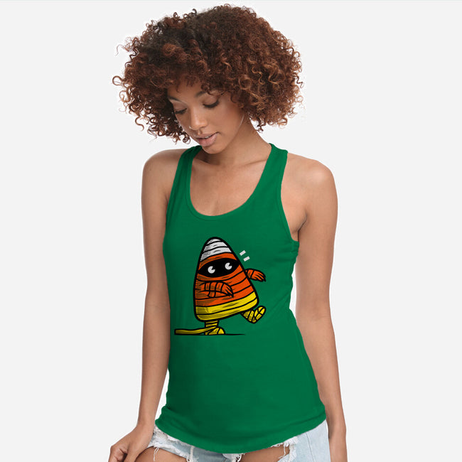 Candy Corn Mummy-womens racerback tank-krisren28