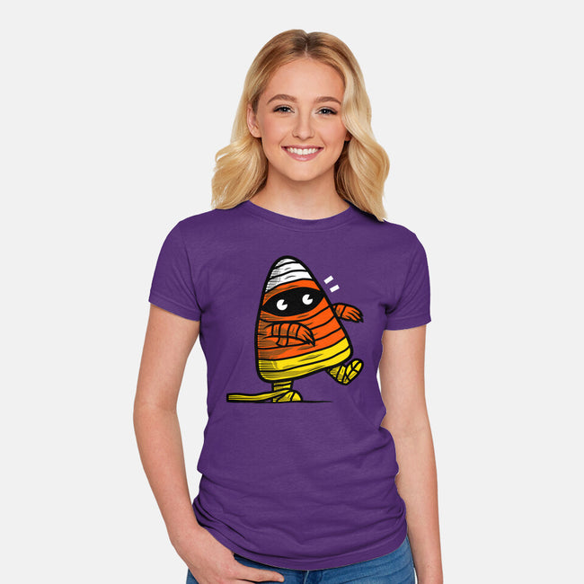 Candy Corn Mummy-womens fitted tee-krisren28