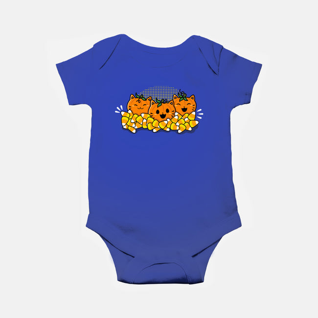 Pumpkin Cats-baby basic onesie-bloomgrace28