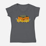 Pumpkin Cats-womens v-neck tee-bloomgrace28
