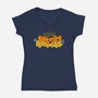 Pumpkin Cats-womens v-neck tee-bloomgrace28