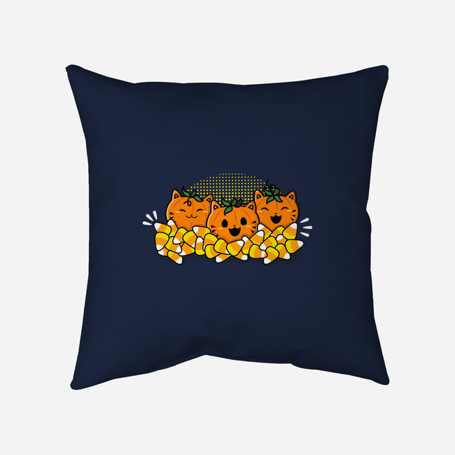 Pumpkin Cats-none removable cover throw pillow-bloomgrace28