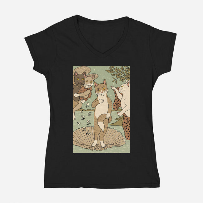 Venus Cat-womens v-neck tee-Thiago Correa