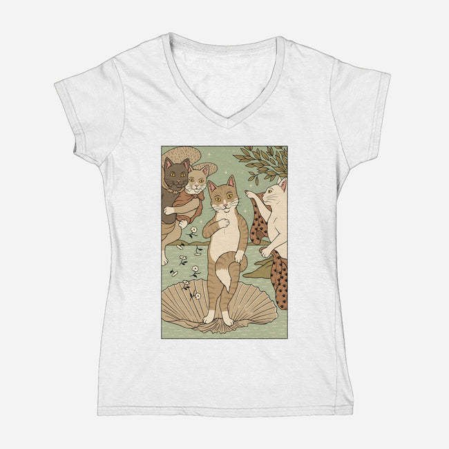 Venus Cat-womens v-neck tee-Thiago Correa
