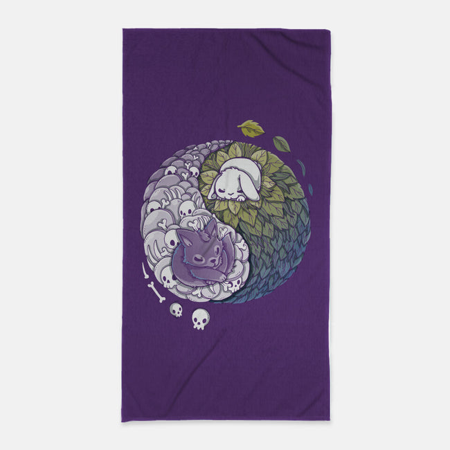 Yin Yang Predator Prey-none beach towel-Vallina84