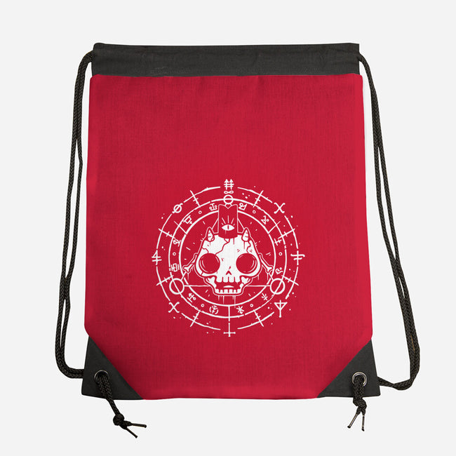 Skull Of The Lamb-none drawstring bag-demonigote