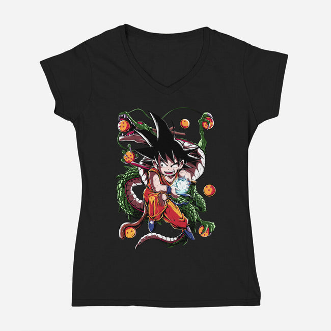 The Monkey Boy-womens v-neck tee-Conjura Geek