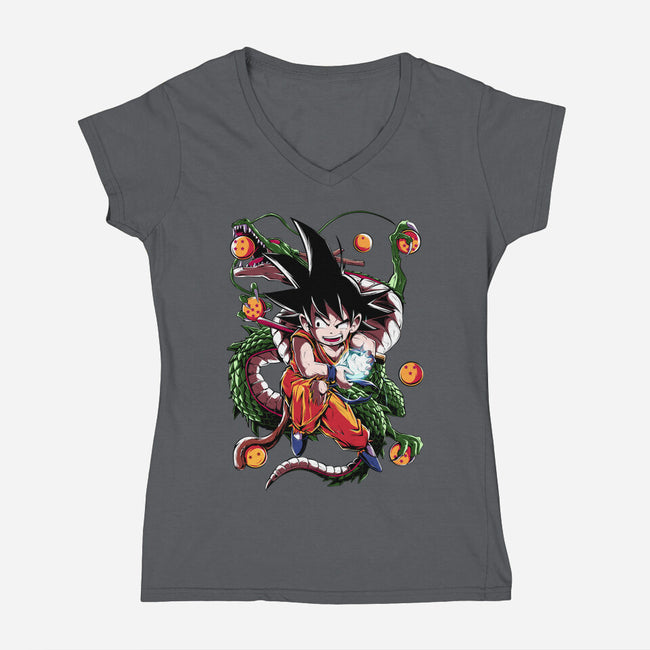 The Monkey Boy-womens v-neck tee-Conjura Geek