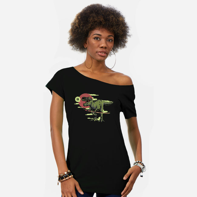 Jurassic Roar-womens off shoulder tee-ShirtMcGirt