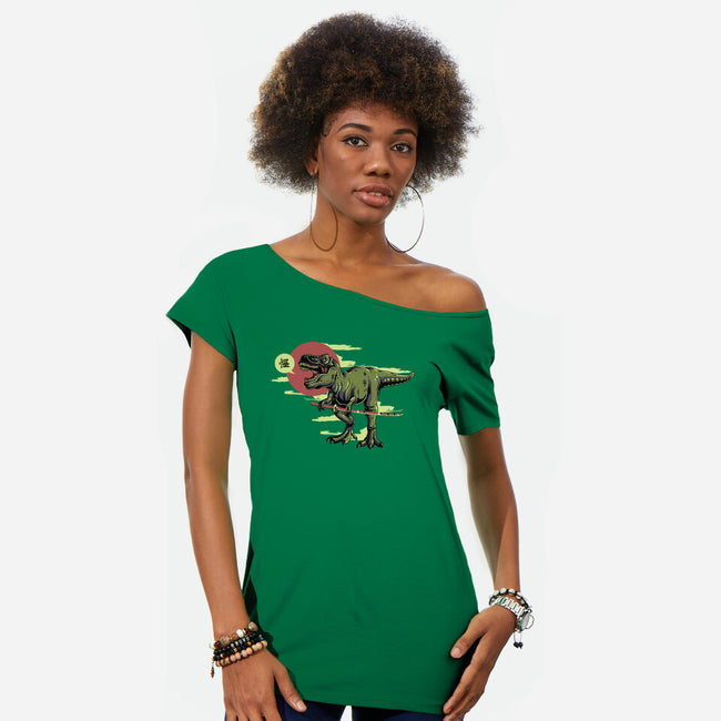 Jurassic Roar-womens off shoulder tee-ShirtMcGirt