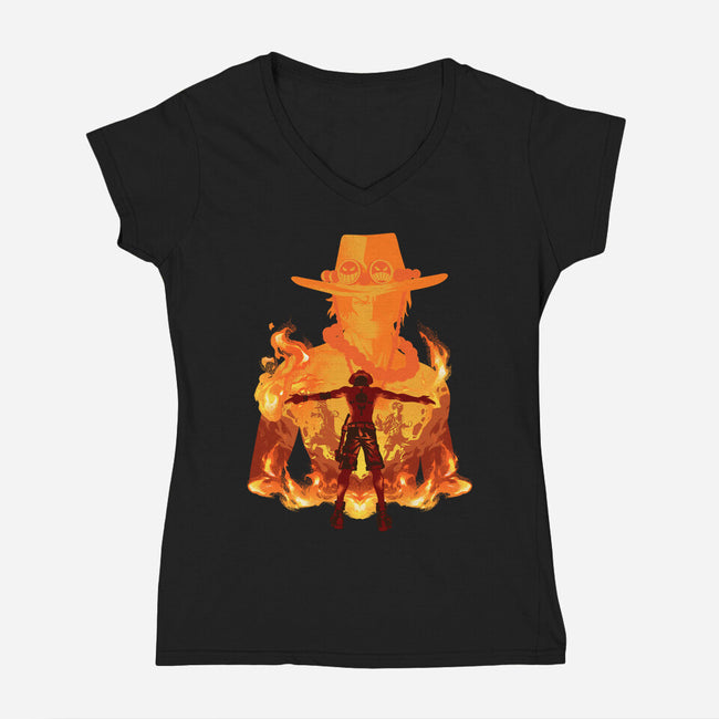 Fire Fist-womens v-neck tee-hypertwenty