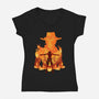 Fire Fist-womens v-neck tee-hypertwenty