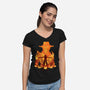 Fire Fist-womens v-neck tee-hypertwenty