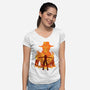 Fire Fist-womens v-neck tee-hypertwenty