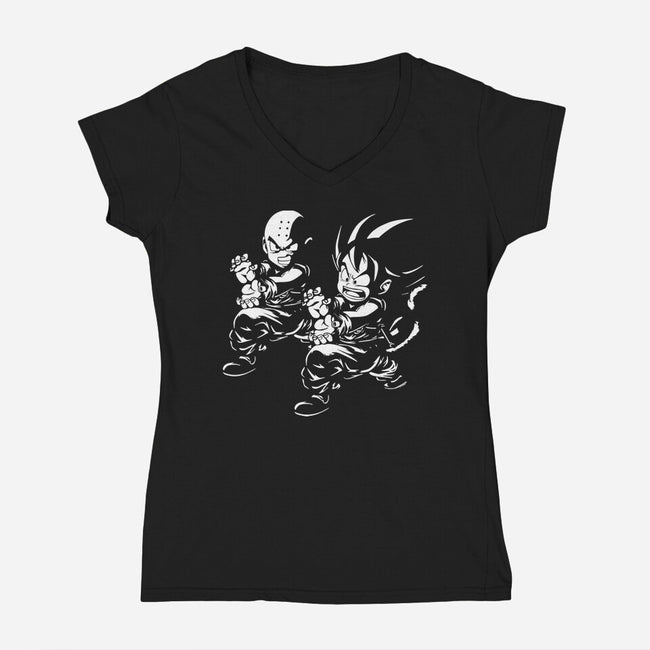 Kame Fiction-womens v-neck tee-Melonseta