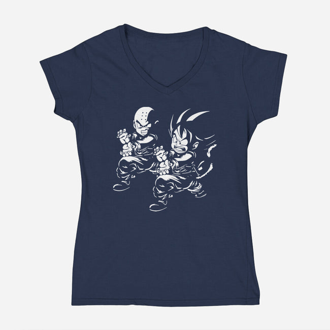 Kame Fiction-womens v-neck tee-Melonseta