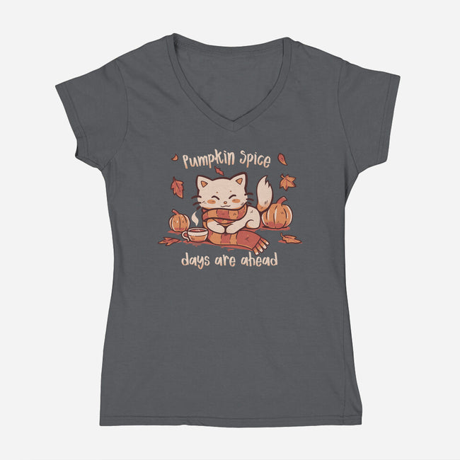 Pumpkin Spice Days-womens v-neck tee-TechraNova