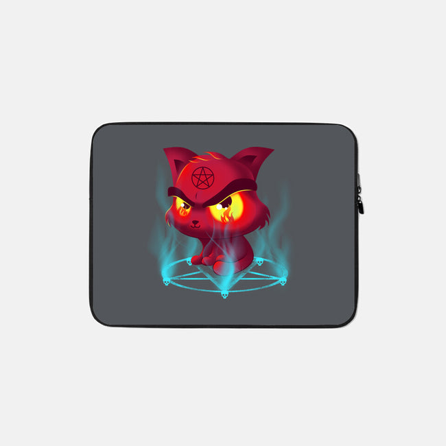 Devil's Cat-none zippered laptop sleeve-erion_designs