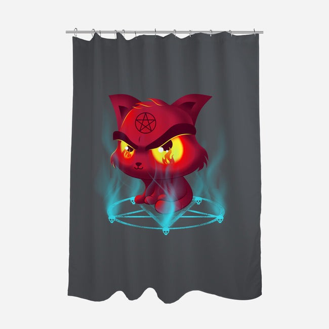 Devil's Cat-none polyester shower curtain-erion_designs