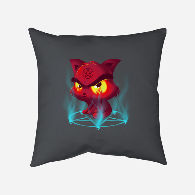 Devil's Cat-none removable cover throw pillow-erion_designs