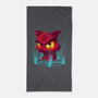 Devil's Cat-none beach towel-erion_designs
