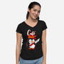 Cute And Psycho-womens v-neck tee-erion_designs
