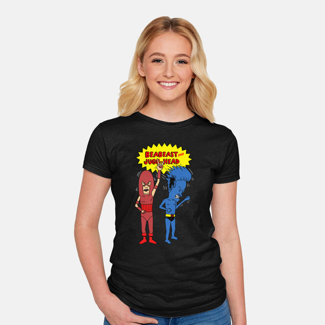 Beabeast And Jugg-head-womens fitted tee-Boggs Nicolas