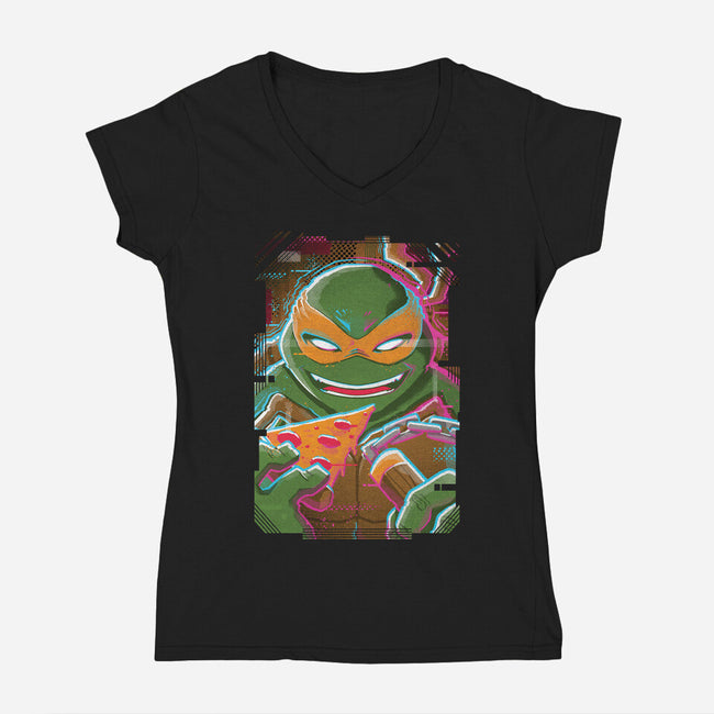 Mike Glitch-womens v-neck tee-danielmorris1993