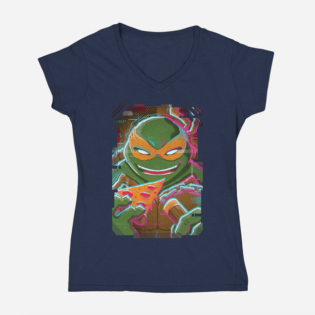 Mike Glitch-womens v-neck tee-danielmorris1993