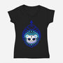 Floral Cat-womens v-neck tee-erion_designs