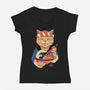 Ramen Meowster-womens v-neck tee-vp021